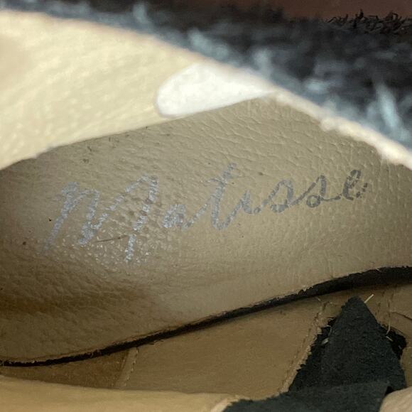 Matisse Folk Ankle Boots Booties Peep Toe Black Scaled Leather Size 7.5 - Picture 10 of 11